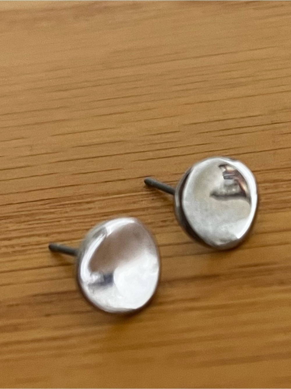 Minimalist Round Silver Stud Earrings